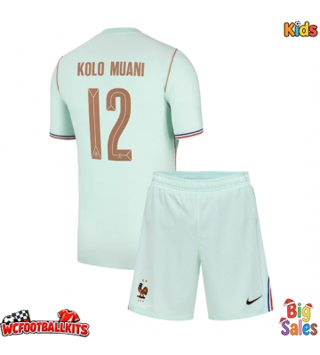 France Randal Kolo Muani #12 Replica Away Stadium Kit for Kids World Cup 2026 Short Sleeve (+ pants)
